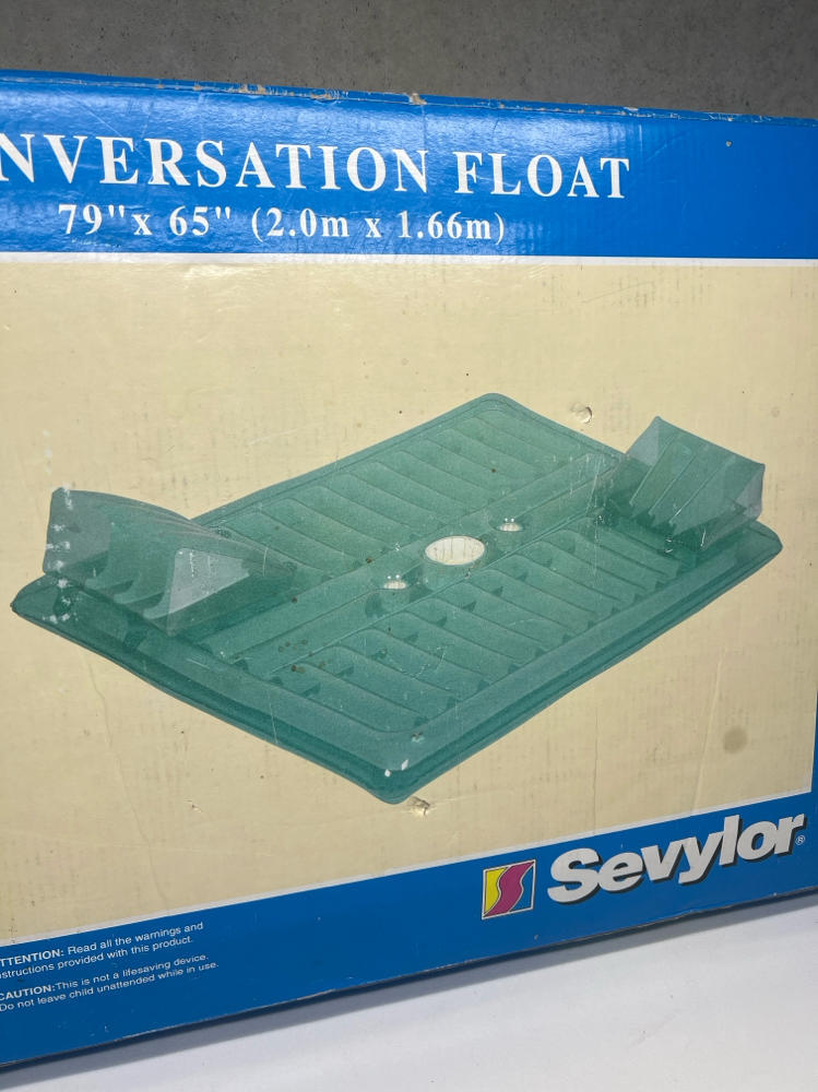 Rare Vintage SEVYLOR Pool Conversation Float Reversible Big 76″ x 64″