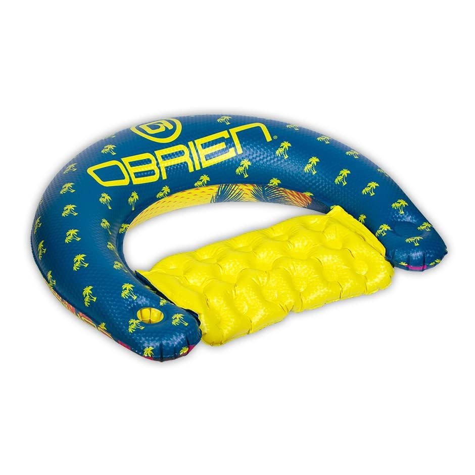 O’Brien Sit N Sip Single Person Pool Float Blue/Yellow Large