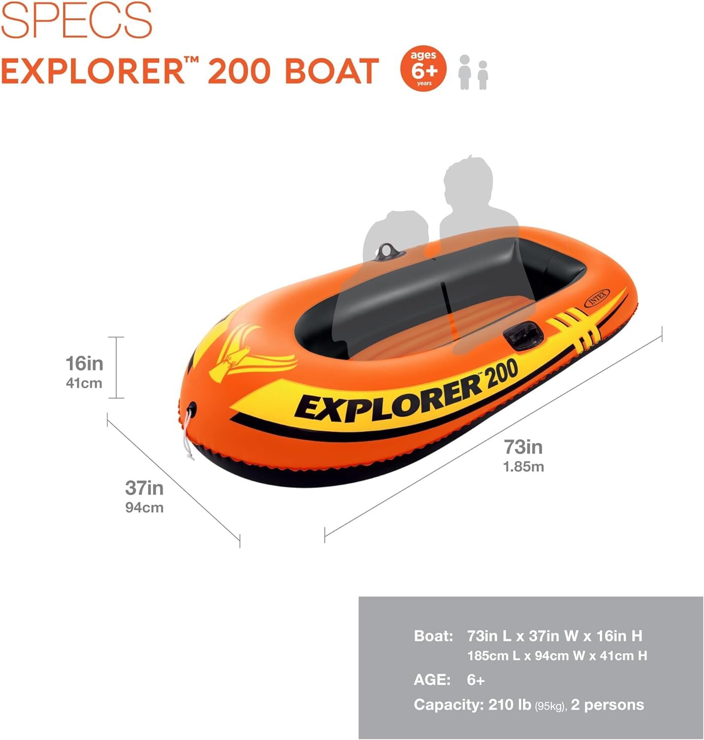 58330Ep Bote Inflable Explorer 200: 2 Personas Camaras De Aire Duales Welde
