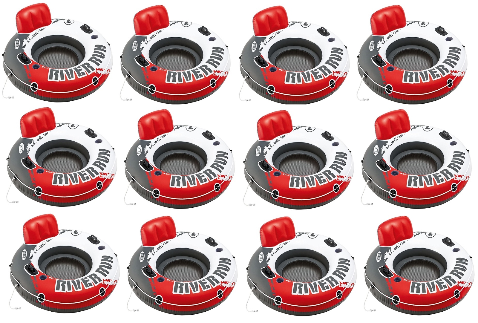 Intex Red River Run 1 Fire Edition Sport Lounge Inflatable Water Float 53inch Di