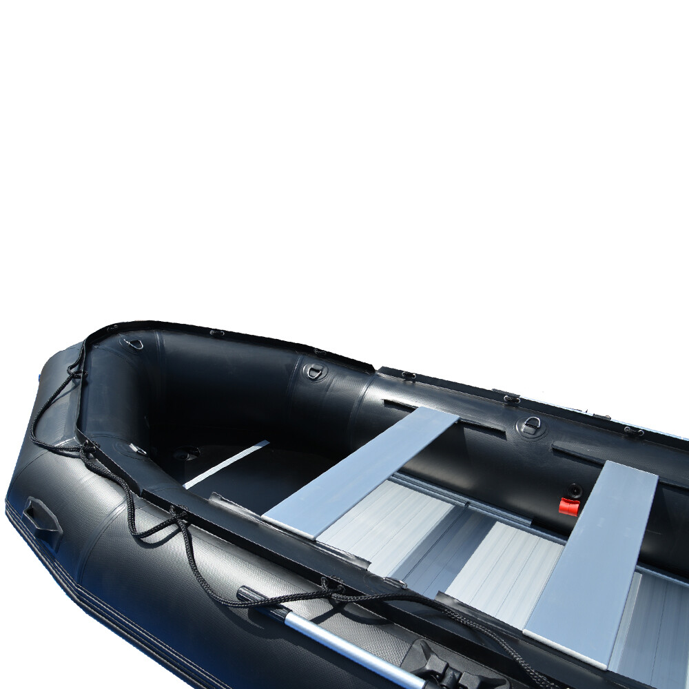 BRIS 15.4 ft Inflatable PVC Boat Inflatable Rescue Fishing Pontoon Boat Dinghy