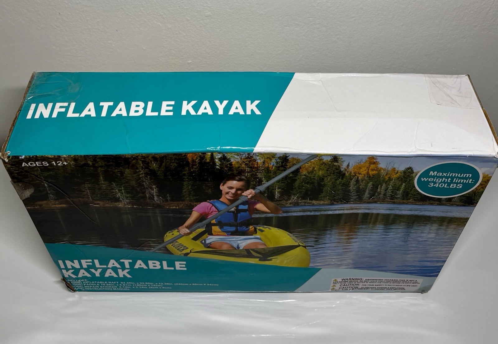 Explorer Inflatable Kayak 1-Person 340lb Capacity New Open Box w/ Paddle