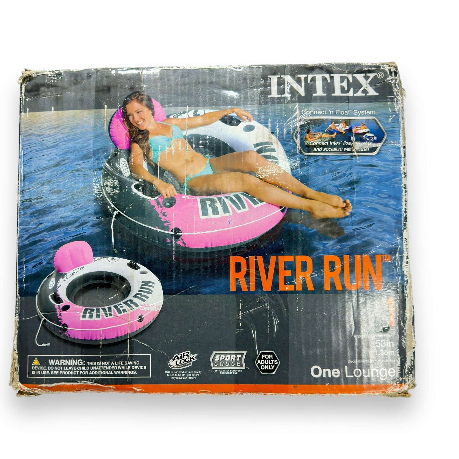 Intex River Run I Sport Lounge, Inflatable Water Float, 53″