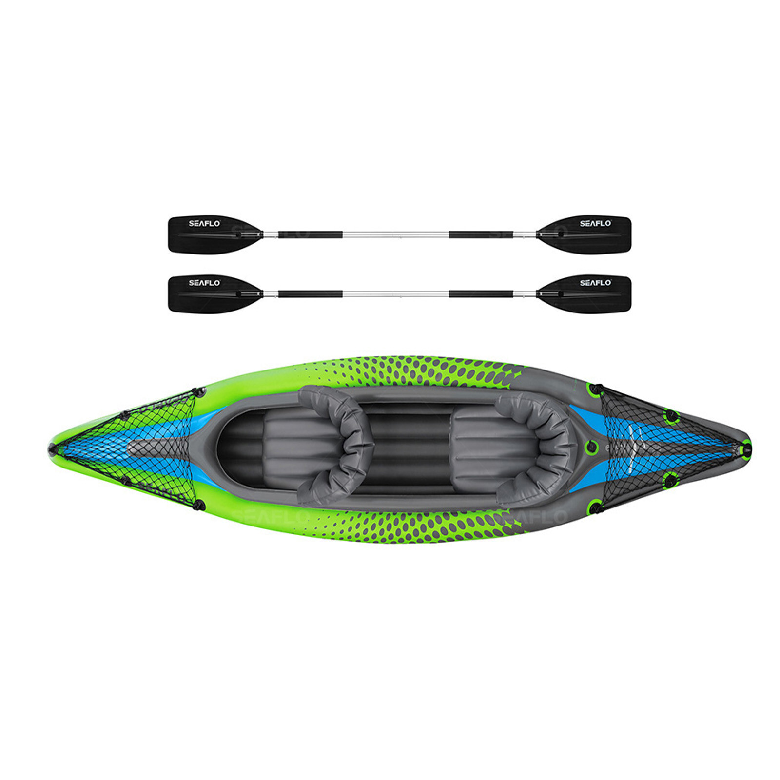 EliteShield 2 Person Tandem Inflatable Kayak Includes Aluminum Paddles, Air Pump