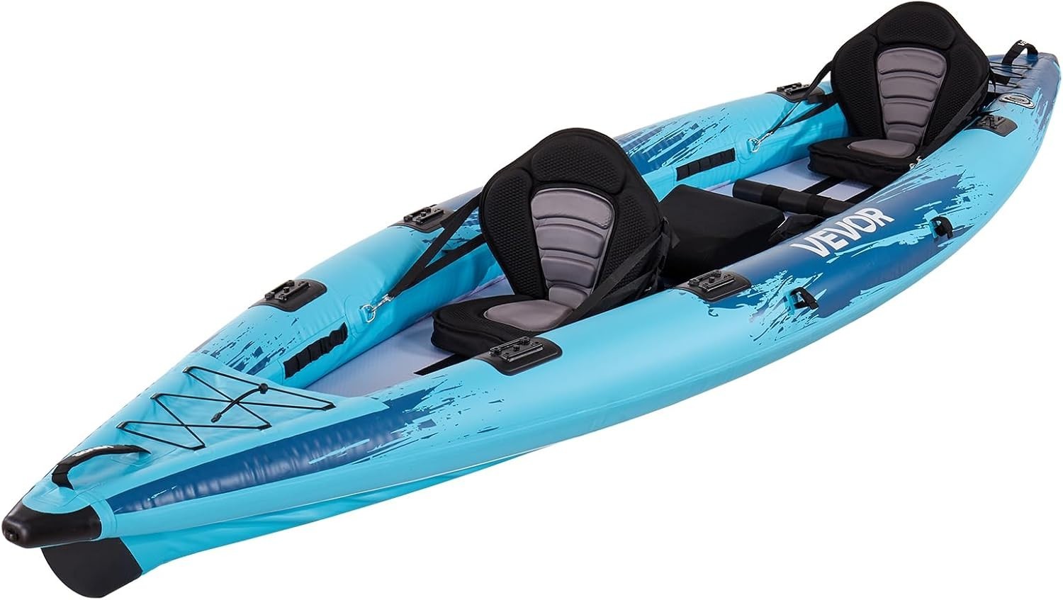 Recreational Inflatable Kayak 2 Person Lightweight with Adjustable Backrests