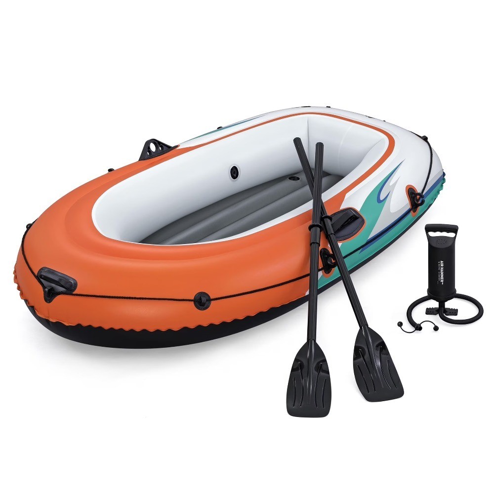 2-Person Inflatable Raft with Oars and Hand Pump for Lake River Recreation