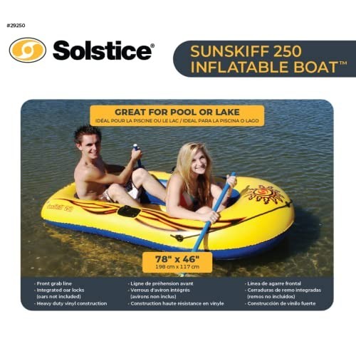 Inflatable Boat Raft 2 Person 6 Ft Heavy Duty PVC With Oar Locks Grab Line