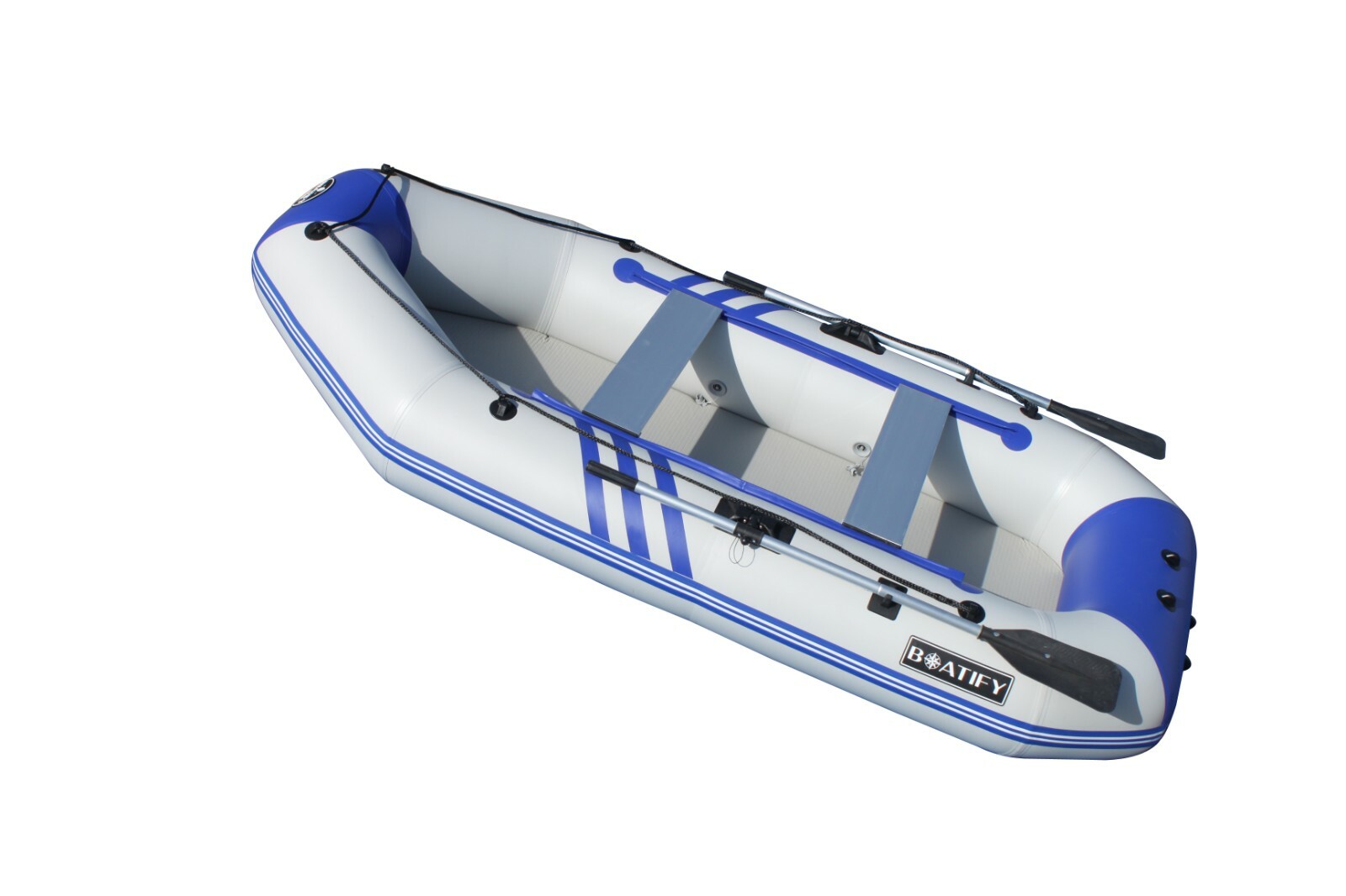 Boatify 9.8ft Inflatable Fishing Boat Raft Dinghy Pontoon Kayak with Air Floor w