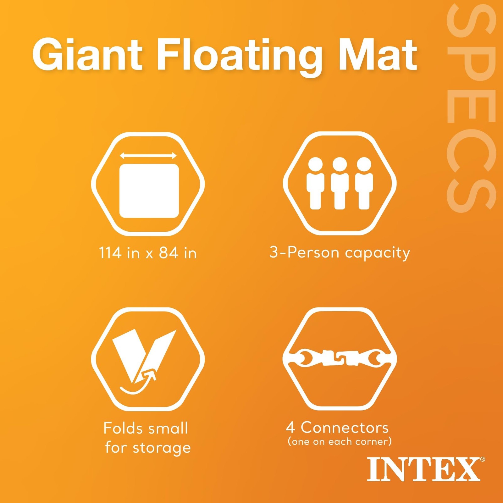 Intex 56841EP Giant Inflatable Floating Water Mat Relaxing Platform Pad for P…