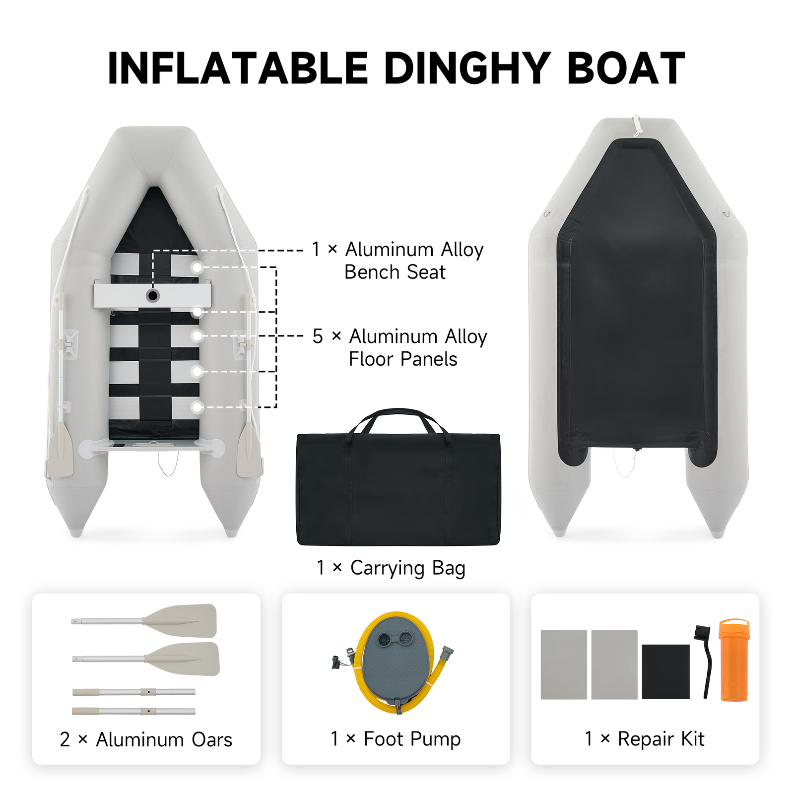 10ft Heavy Duty Inflatable Boat Pontoon Fishing Dinghy Raft Dive Rescue Tender