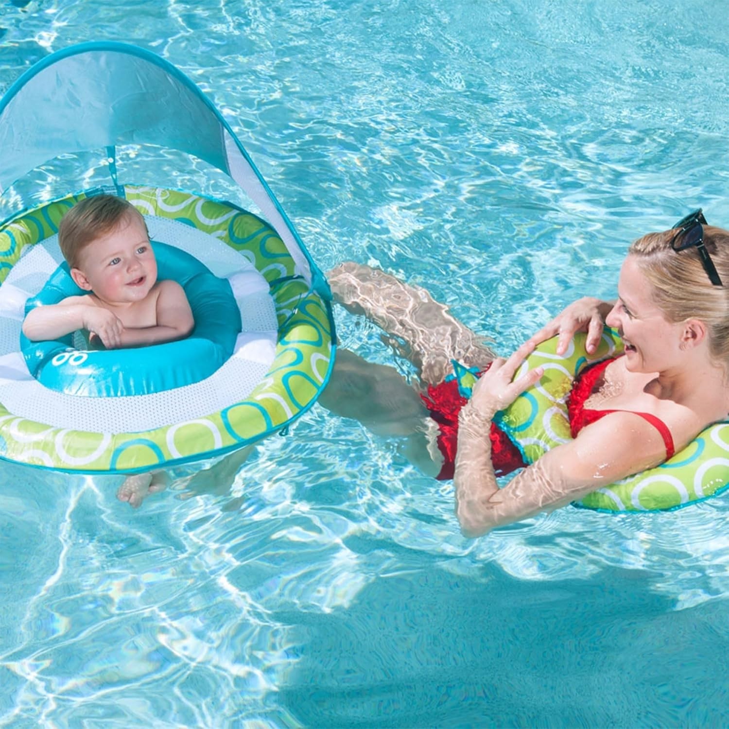 SwimWays Baby Spring Float Mommy and Me Float w/ Canopy