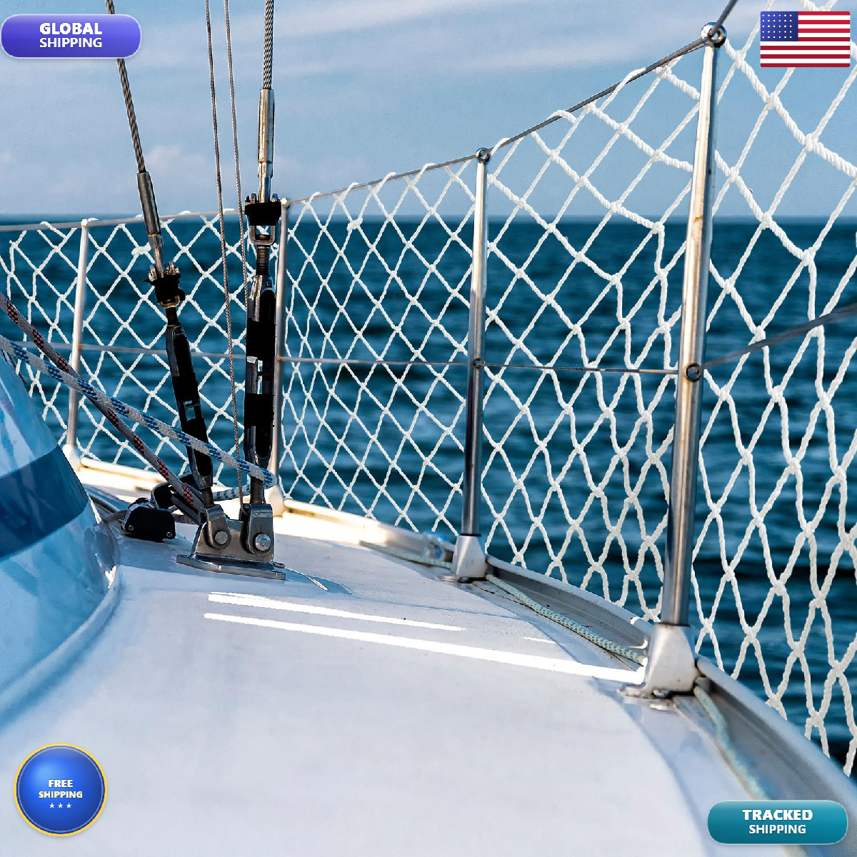 Windyun Boat Safety Lifeline Netting Marine Sailboat Guardrail Nylon Net Deck