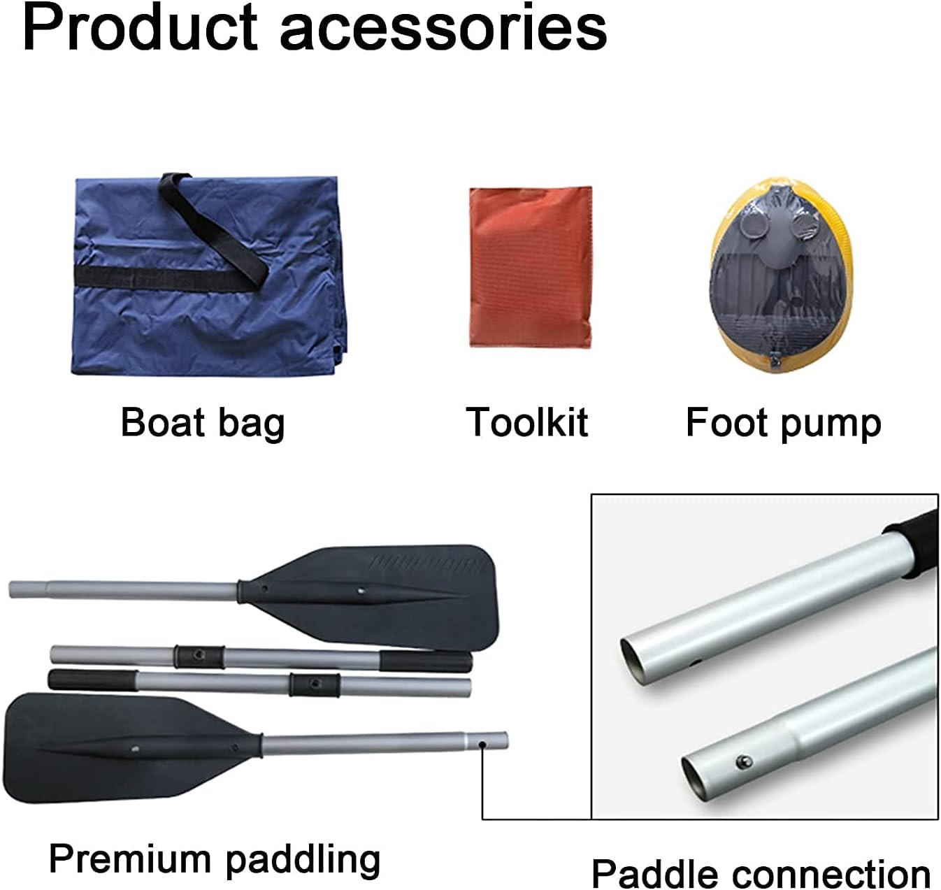 10FT Inflatable Boat,2-3Person Portable Raft,2 Aluminum Seat Board and 5 Aluminu