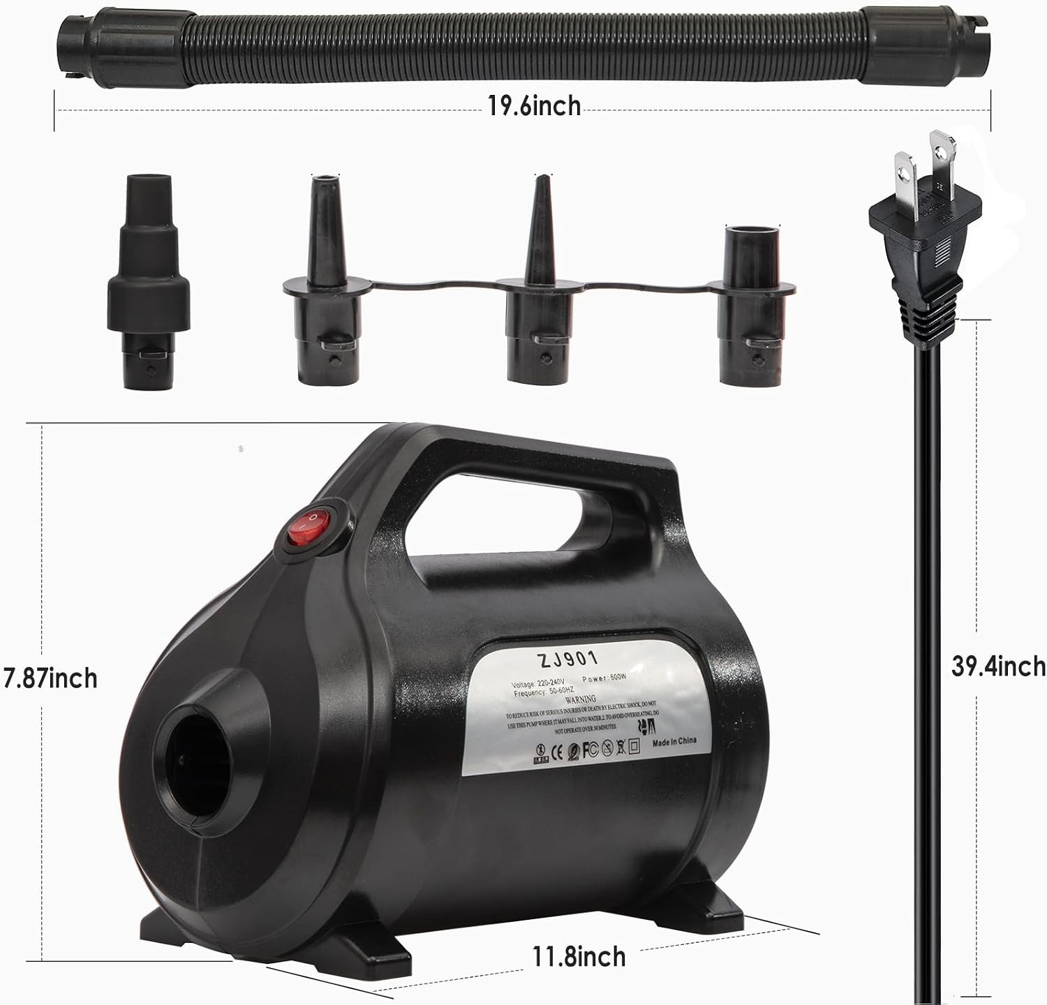Electric Air Pump 120V for Inflatable Towable Tube/Boat/Air Mattress/Swim Ring/P