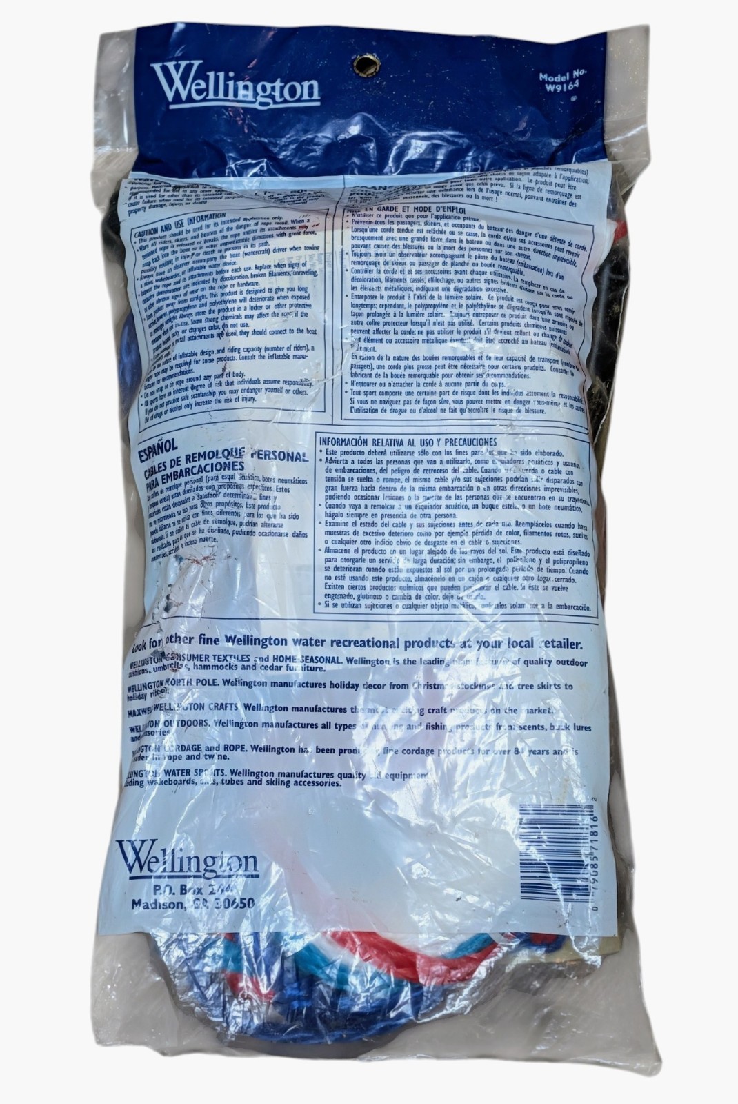 Wellington Four in One Tow Rope – 75 Ft. Long – W9164 – Water Sports – USA