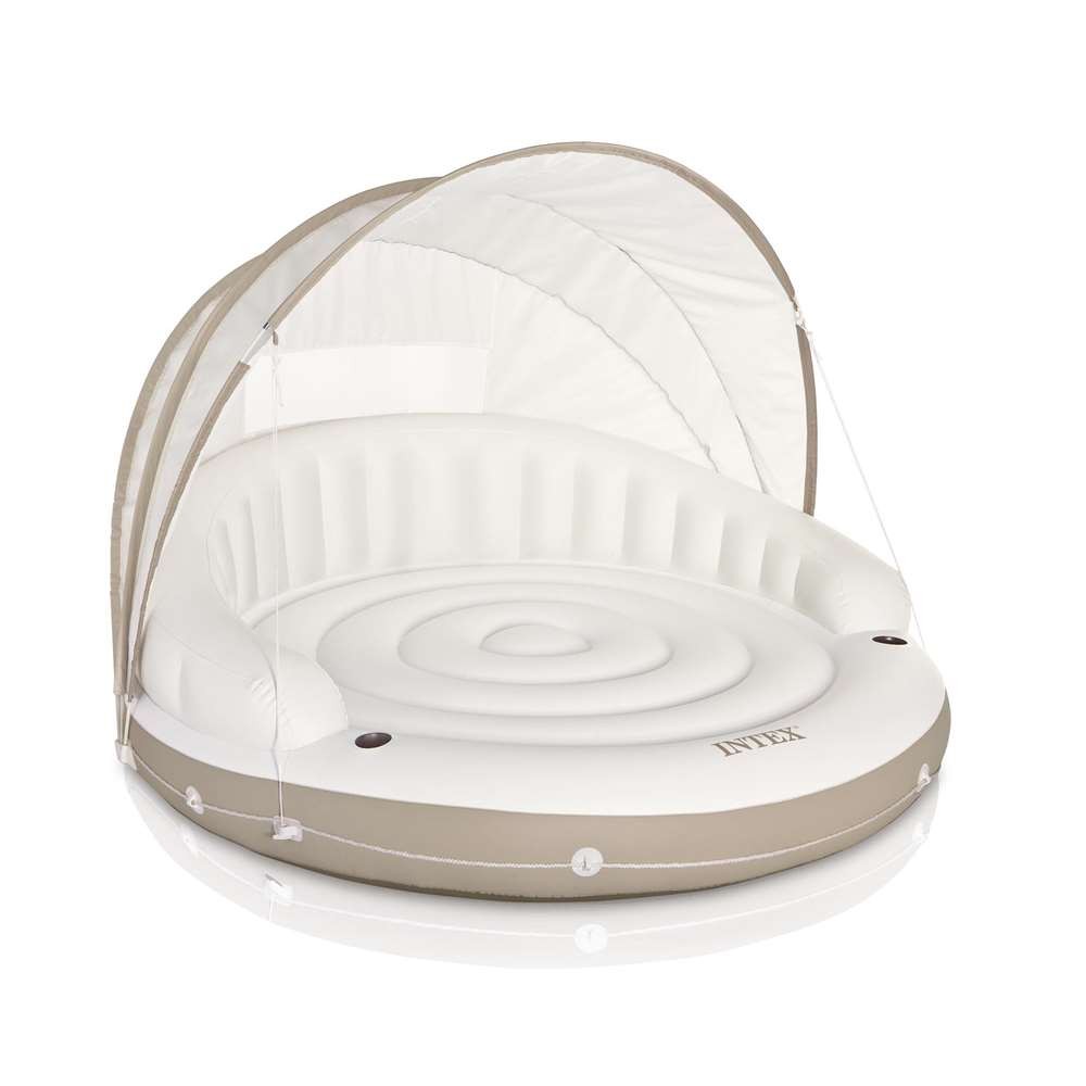 Intex Inflatable Canopy Island Float & Bestway Tropical Breeze 6 Person Float