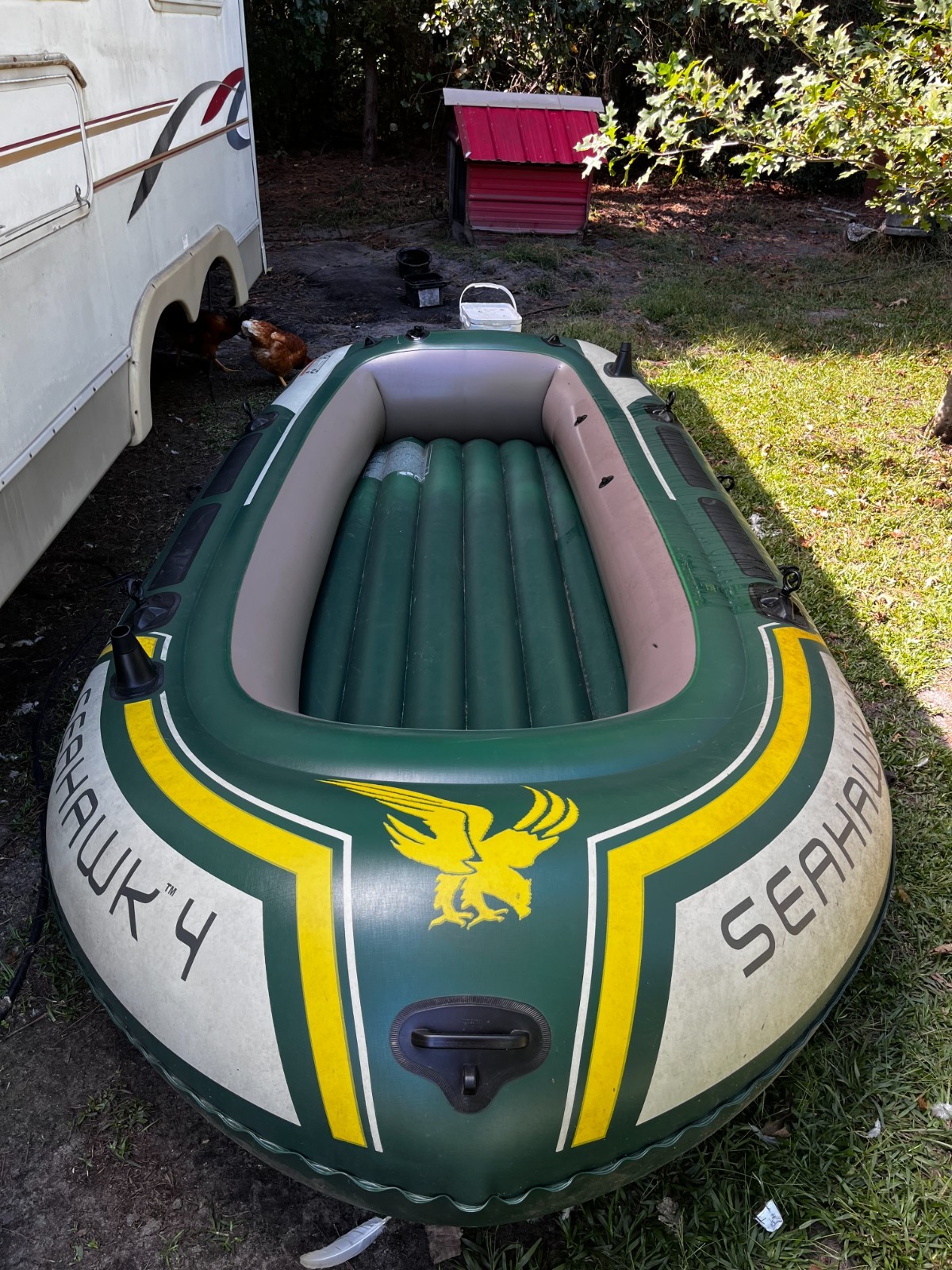 Intex 68380EP Seahawk 3 Inflatable Boat with Accessories – Green
