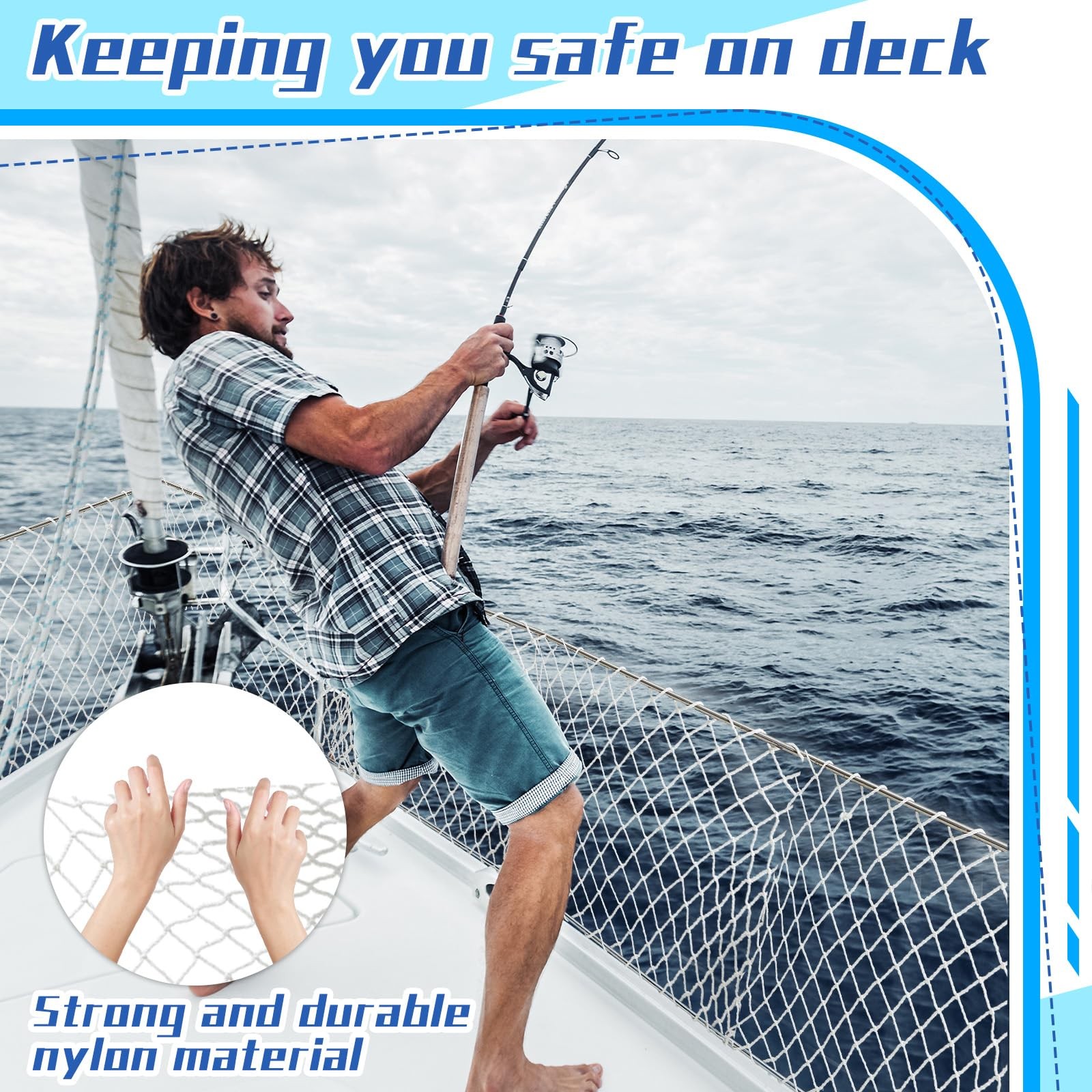 Windyun Boat Safety Lifeline Netting Marine Sailboat Guardrail Nylon Net Deck