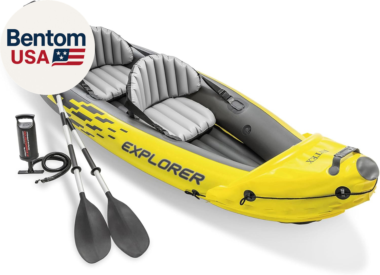 68307EP Explorer K2 Inflatable Kayak Set: Includes Deluxe 86In Aluminum Oars and