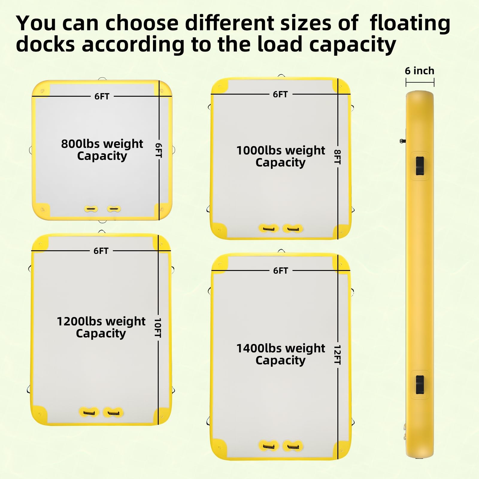 Inflatable Floating Dock Platform 6ft Swim Mat, Inflatable Floating Island Raft