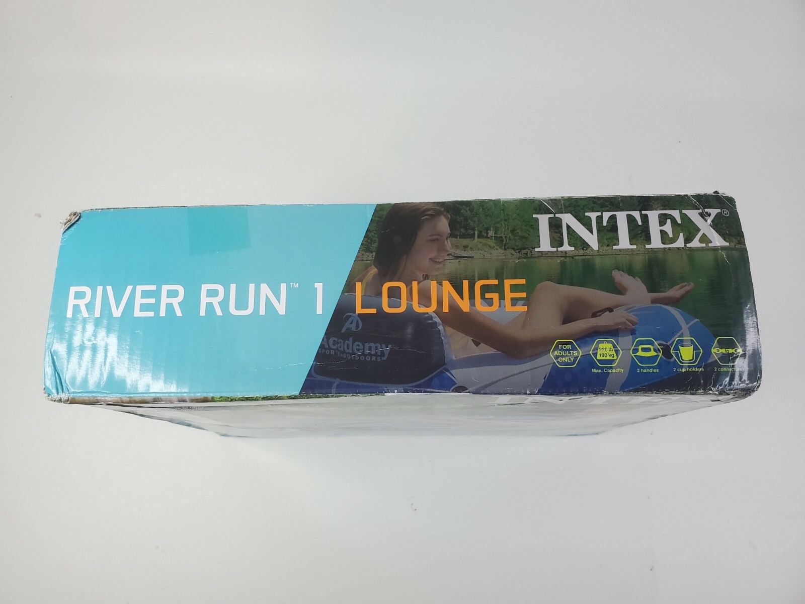 Intex River Run 1 Lounge Inflatable Floating Water Tube Blue/White🔥🔥 Box Dents