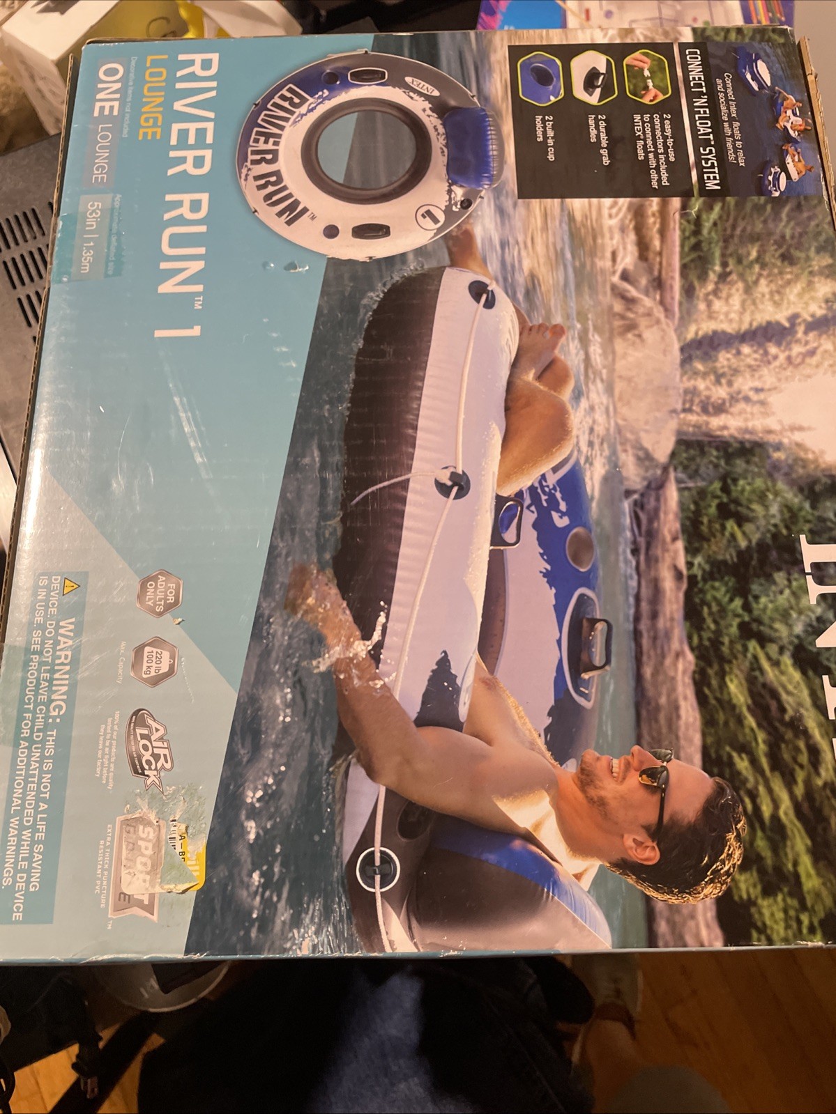 Intex River Run I Sport Lounge Inflatable Water Float 53 Diameter Brand New