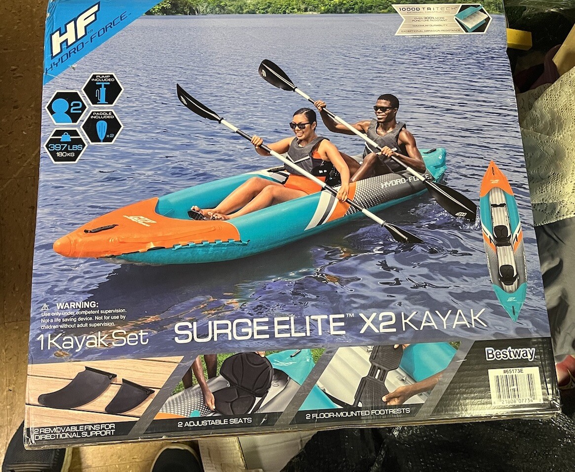 Hydro-Force Surge Elite X2 Inflatable Two-Person Kayak 12 Ft X2”
