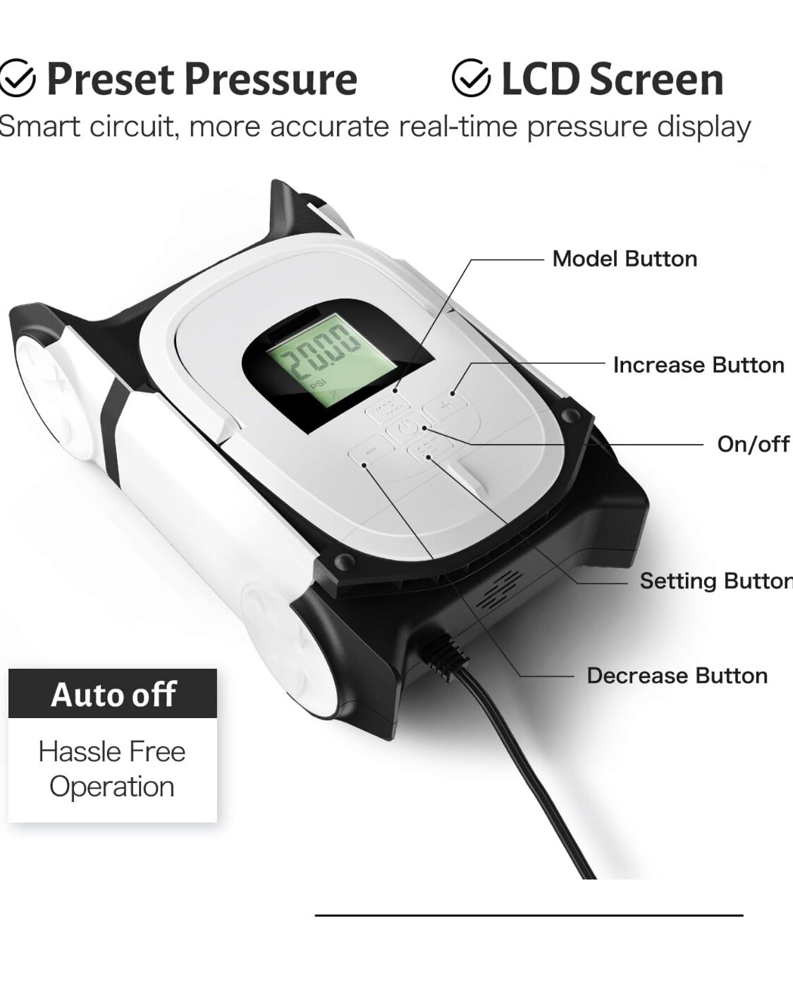 GICLE Dual Motor Paddle Board Pump w/Auto-Off Function Inflatable SUP & Boat