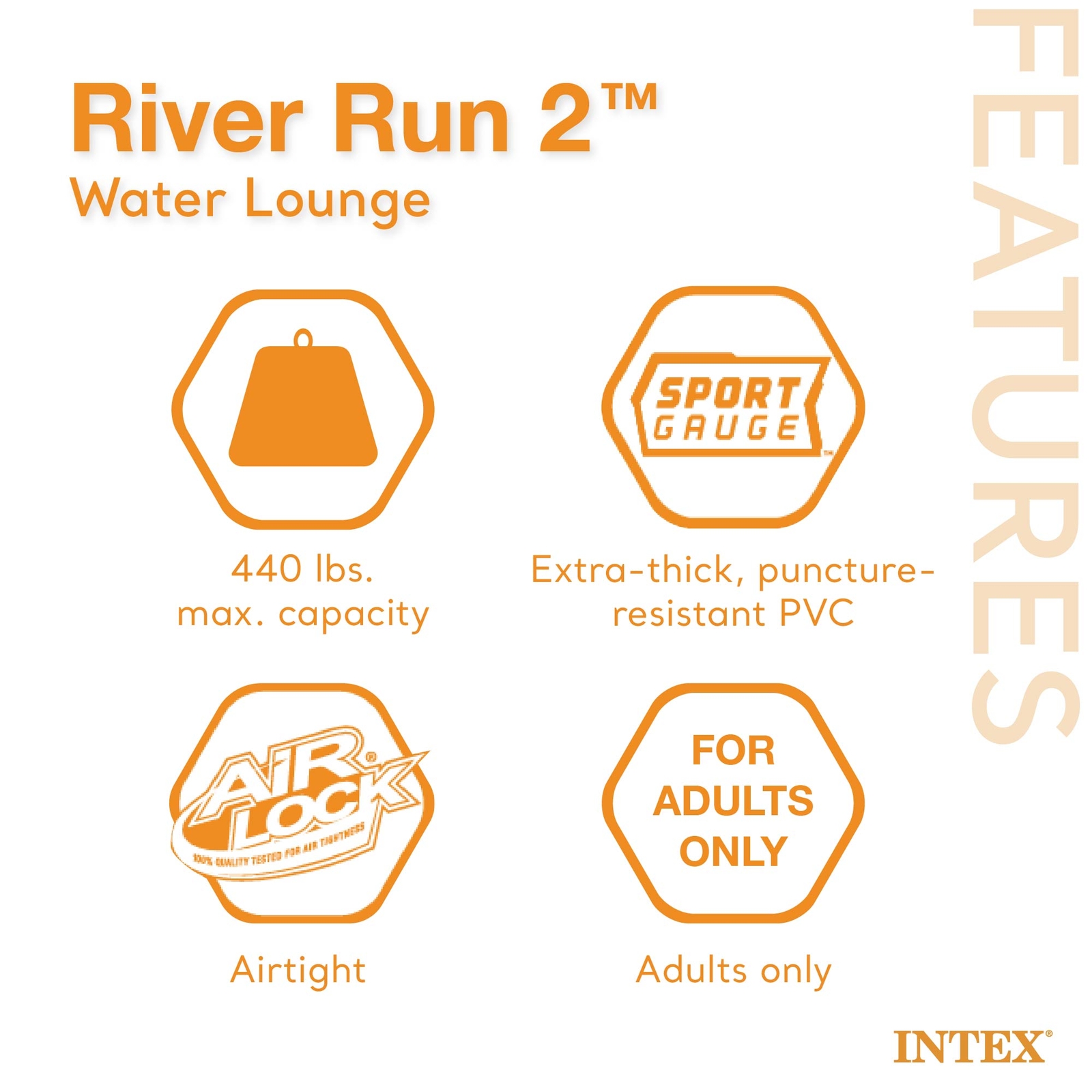 Intex River Run 2 Person Inflatable Tube Raft Float with Cooler (Open Box)