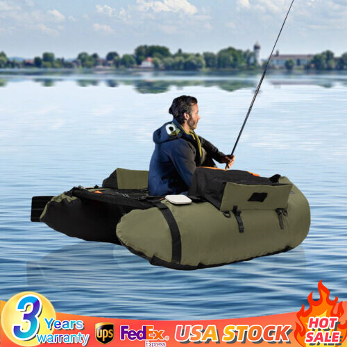 Portable Inflatable Boat Fishing Boat Raft Sport Outdoor Backrest Adjustable