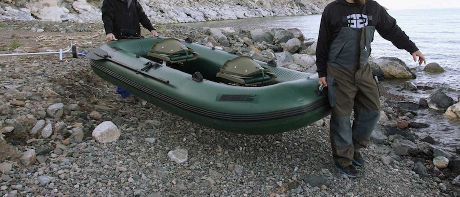 Sea Eagle STS10 Watersnake Motor Canopy Package Inflatable Fishing Boat Runabout