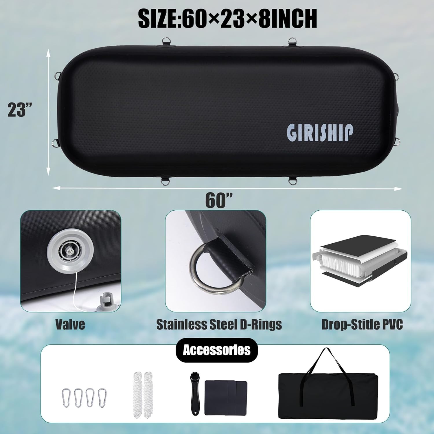 Sturdy 6/10FT Inflatable Dock Fenders with Storage Bag – Ideal for Marine Crafts