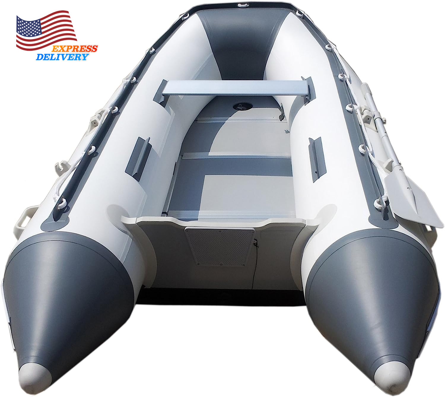 8Ft Dana Inflatable Sport Tender Dinghy Boat 3 Person 10 Horsepower White/Gray