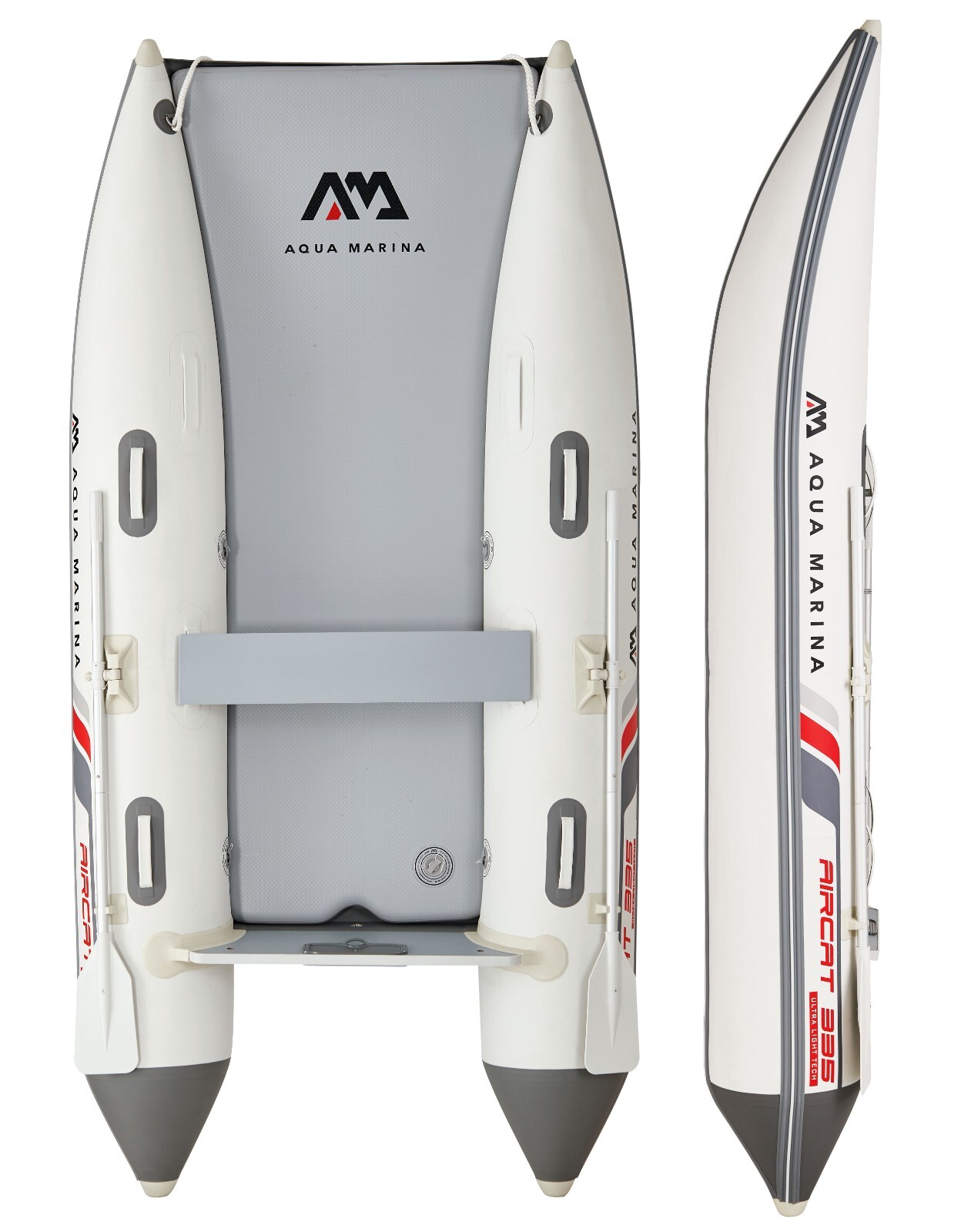AQUA MARINA AIRCAT INFLATABLE CATAMARAN BOAT TOURING FISHING OARS INCLUDED 11ft