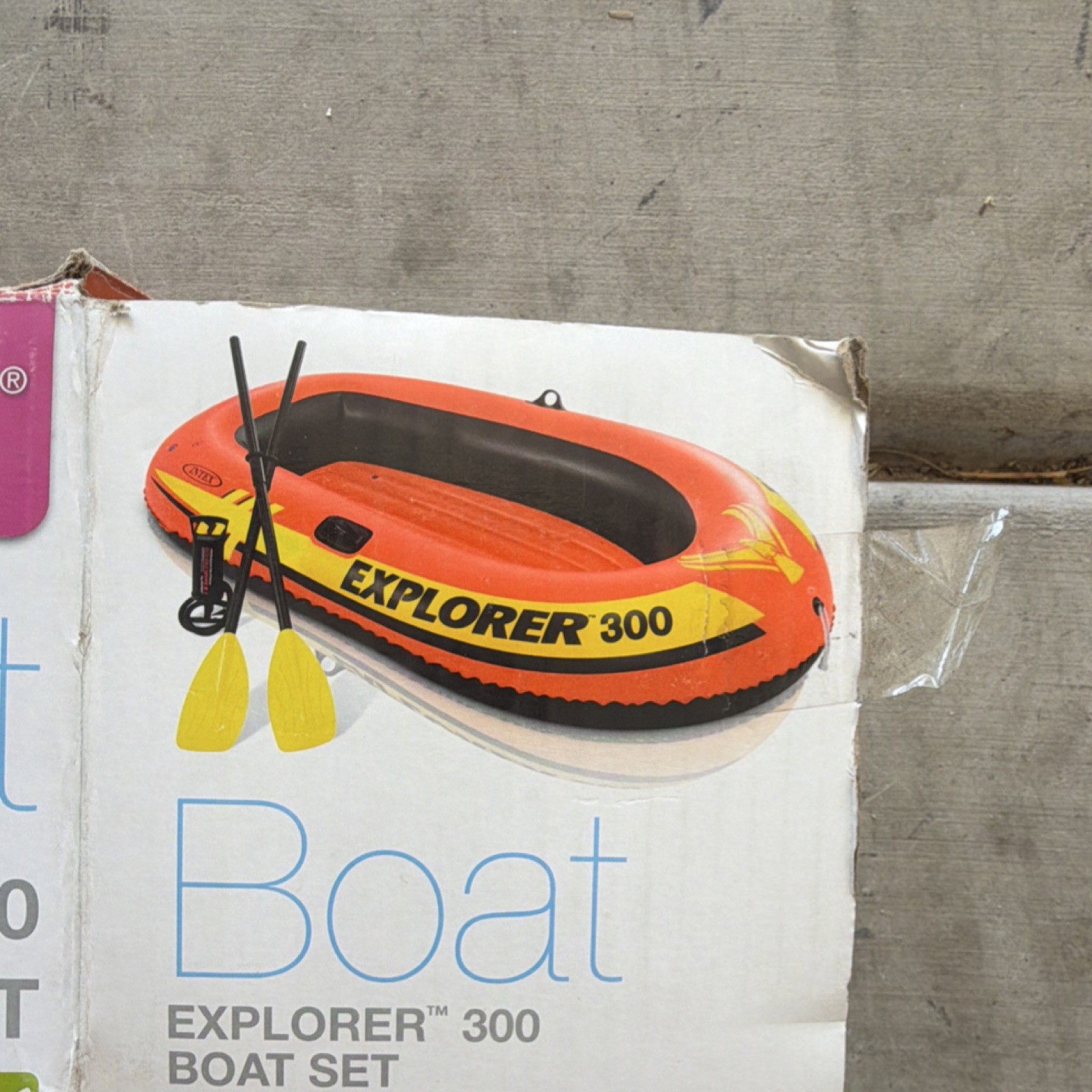 Intex Explorer 300 Inflatable Boat Set 83x46x16 w/ 2 Paddles