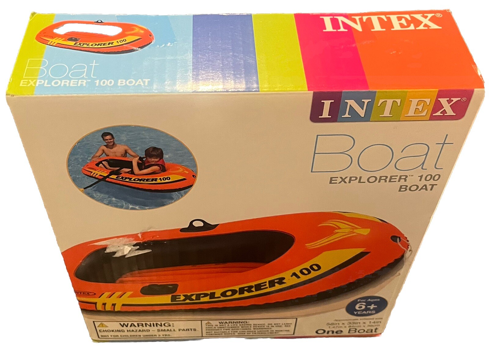 Intex Explorer 100 Raft 1 Person Lake Inflatable Row Boat Float Pool Beach -NEW!