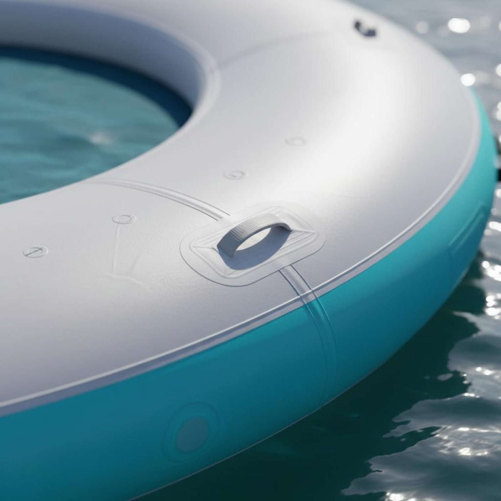 1 Piece Round Inflatable Dock Portable Buoyant Island Raft with Drop Stitch PVC