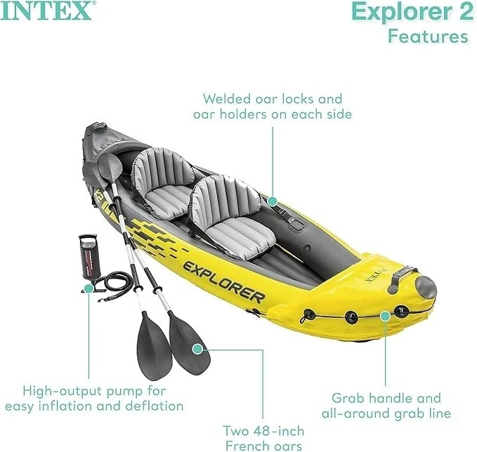 Intex Explorer K2 Inflatable Kayak – 2 Person with accessories LOCAL PICK UP