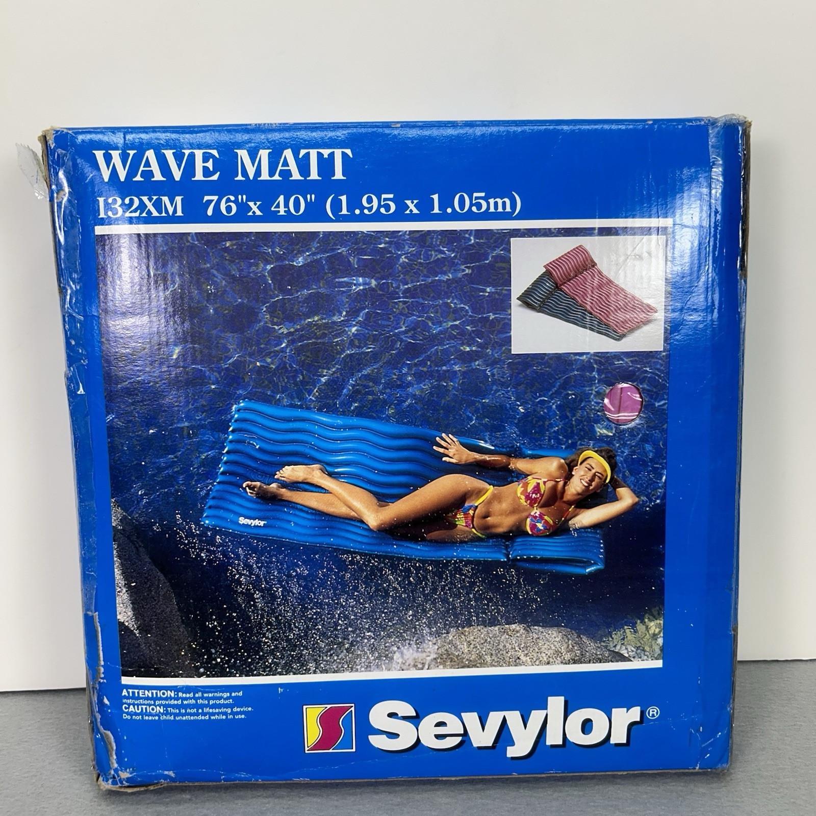 SEVYLOR WAVE MATT Inflatable Pink Pool Float VTG Beach 76 x 40 Raft NEW Open Box