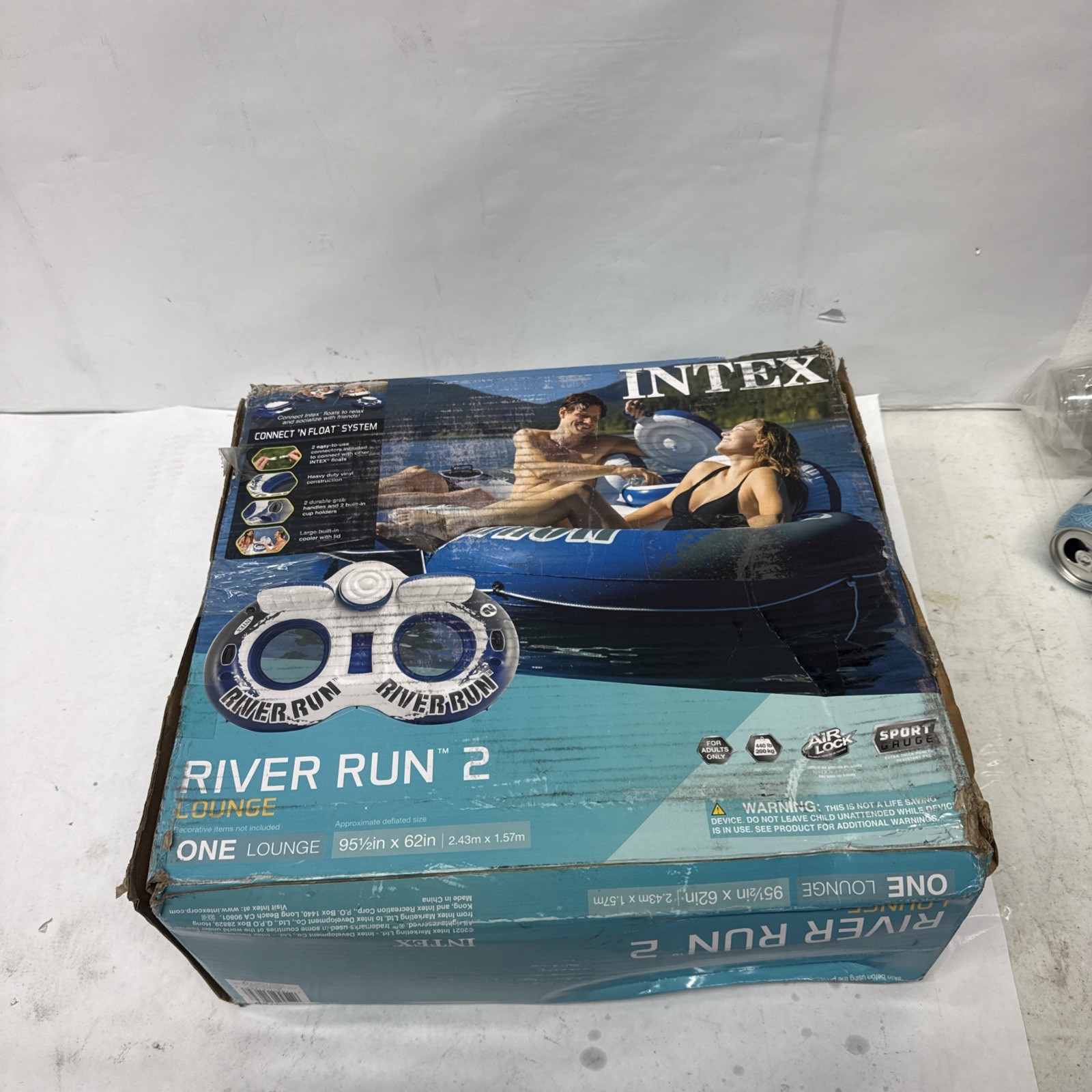 Intex River Run 2 Person Inflatable Tube Raft Float with Cooler Brand New!