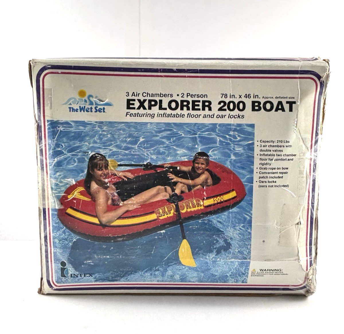 1997 Intex Explorer 200 Boat Red Vintage 3 Air Chambers Inflatable Floor