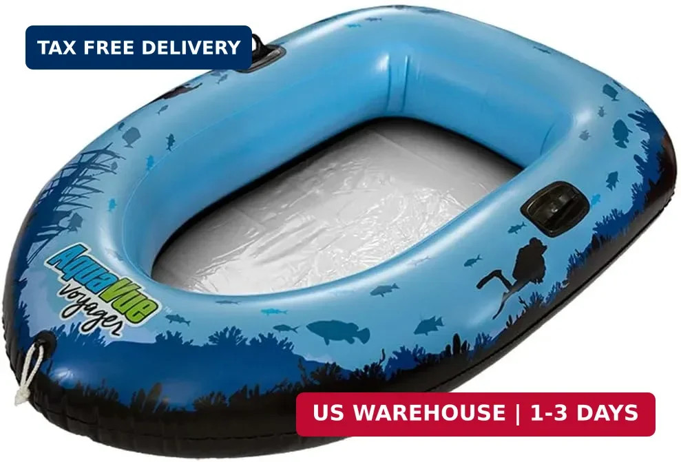 Sieco Design AQUAVUE Voyager, Clear Bottom Inflatable Raft, for Kids and Adults