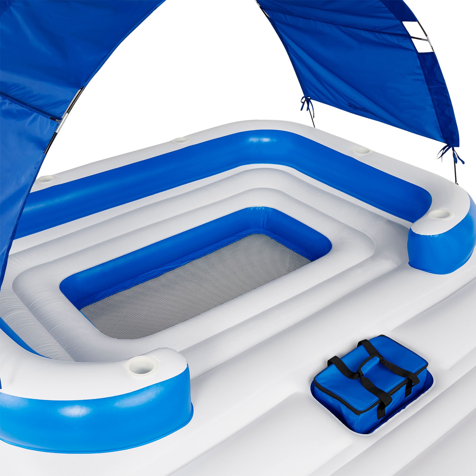 Intex Inflatable Canopy Island Float & Bestway Tropical Breeze 6 Person Float
