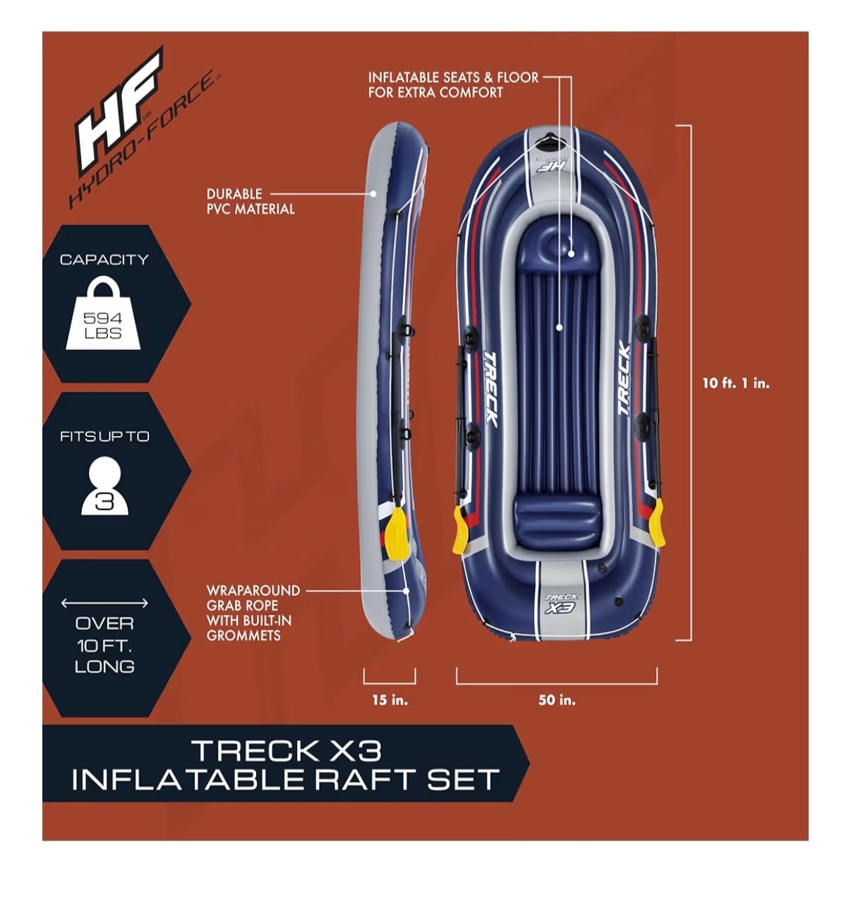 Hydro-Force Inflatable Raft Set | Inflatable Boat for Kids and Adults | Great…
