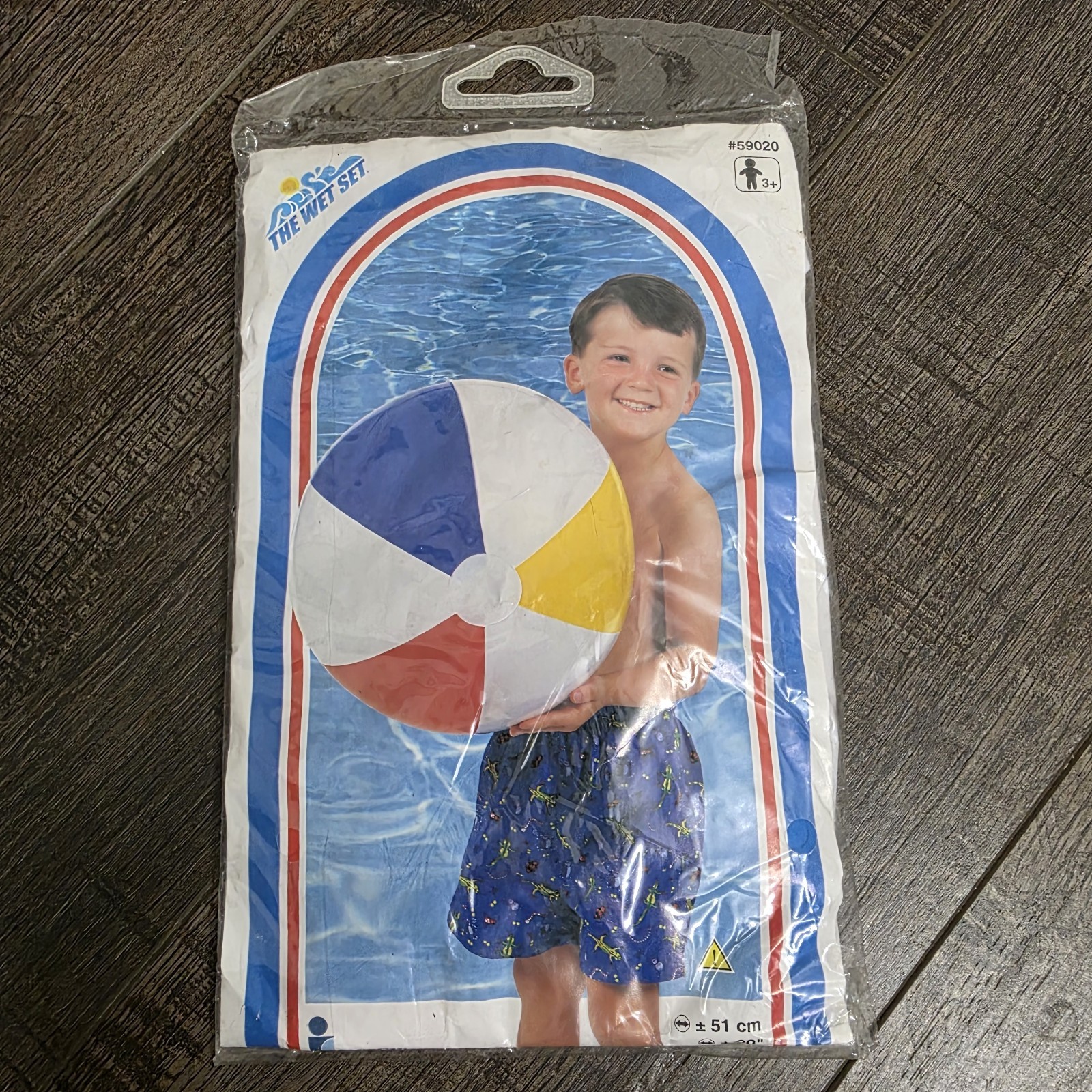 Intex The Wet Set Beach Ball #59020 Glossy Panel 20″ Inflatable 2001 Sealed