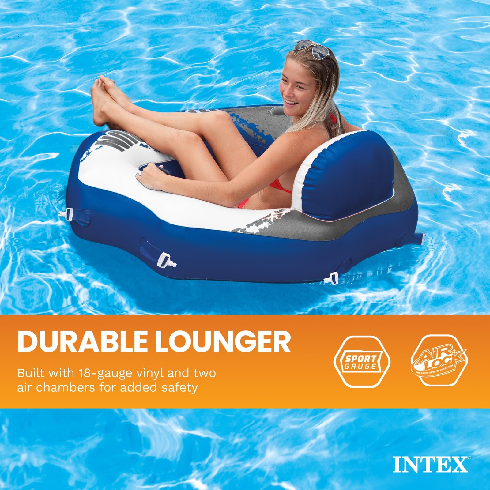 Inflatable Lounge 4 Pack Floating Lake River Run Connect Intex 58854EP Adults