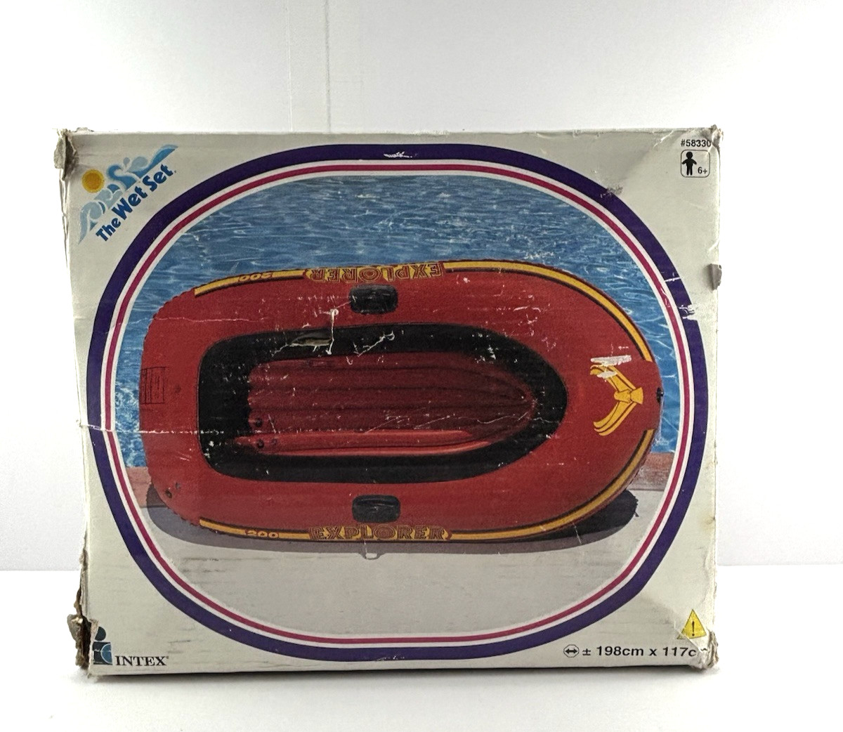1997 Intex Explorer 200 Boat Red Vintage 3 Air Chambers Inflatable Floor