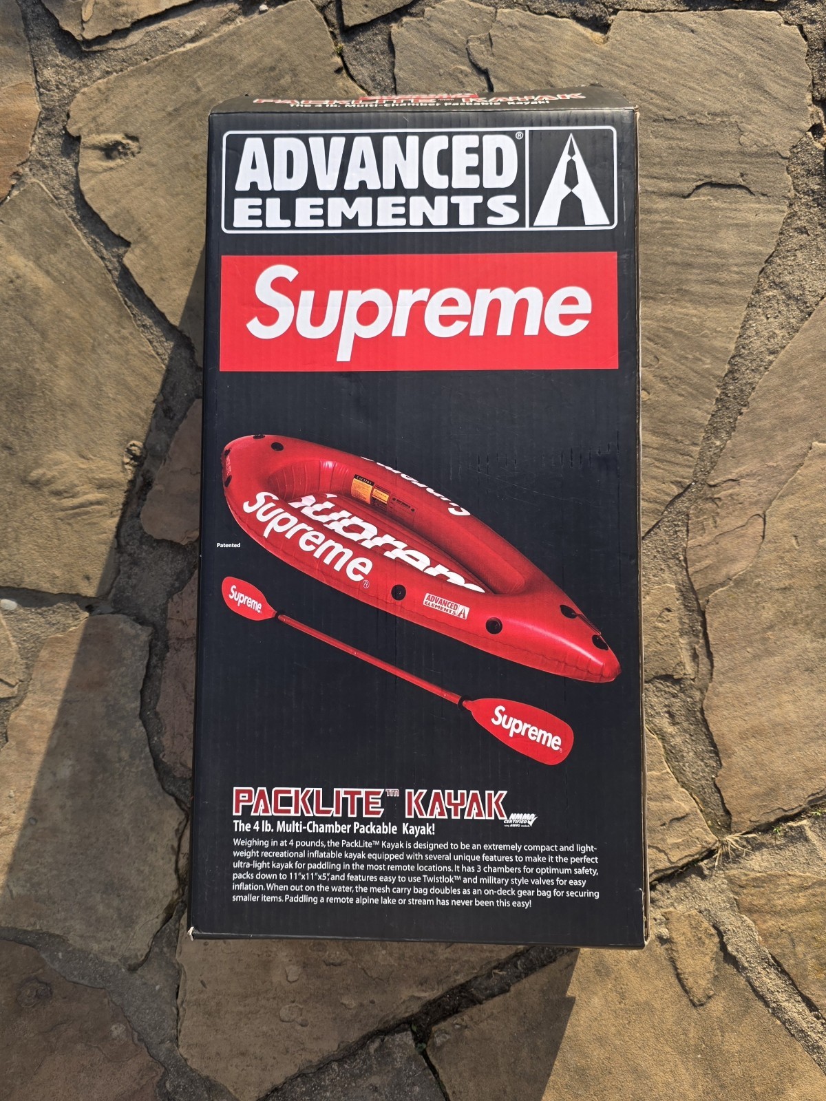 Supreme Advanced Elements Packlite Kayak in Red SS18 Inflatable Packable Oar