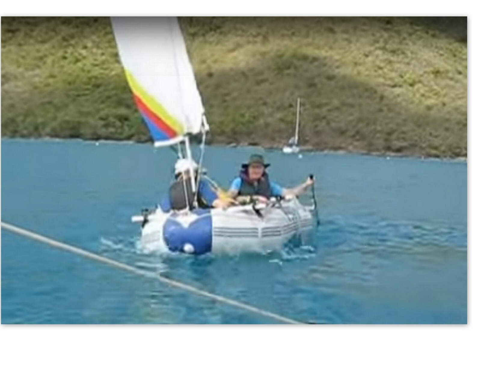Inflatable Sailboat! Bestway Hydro Force Marine Pro Raft with Sail Kit