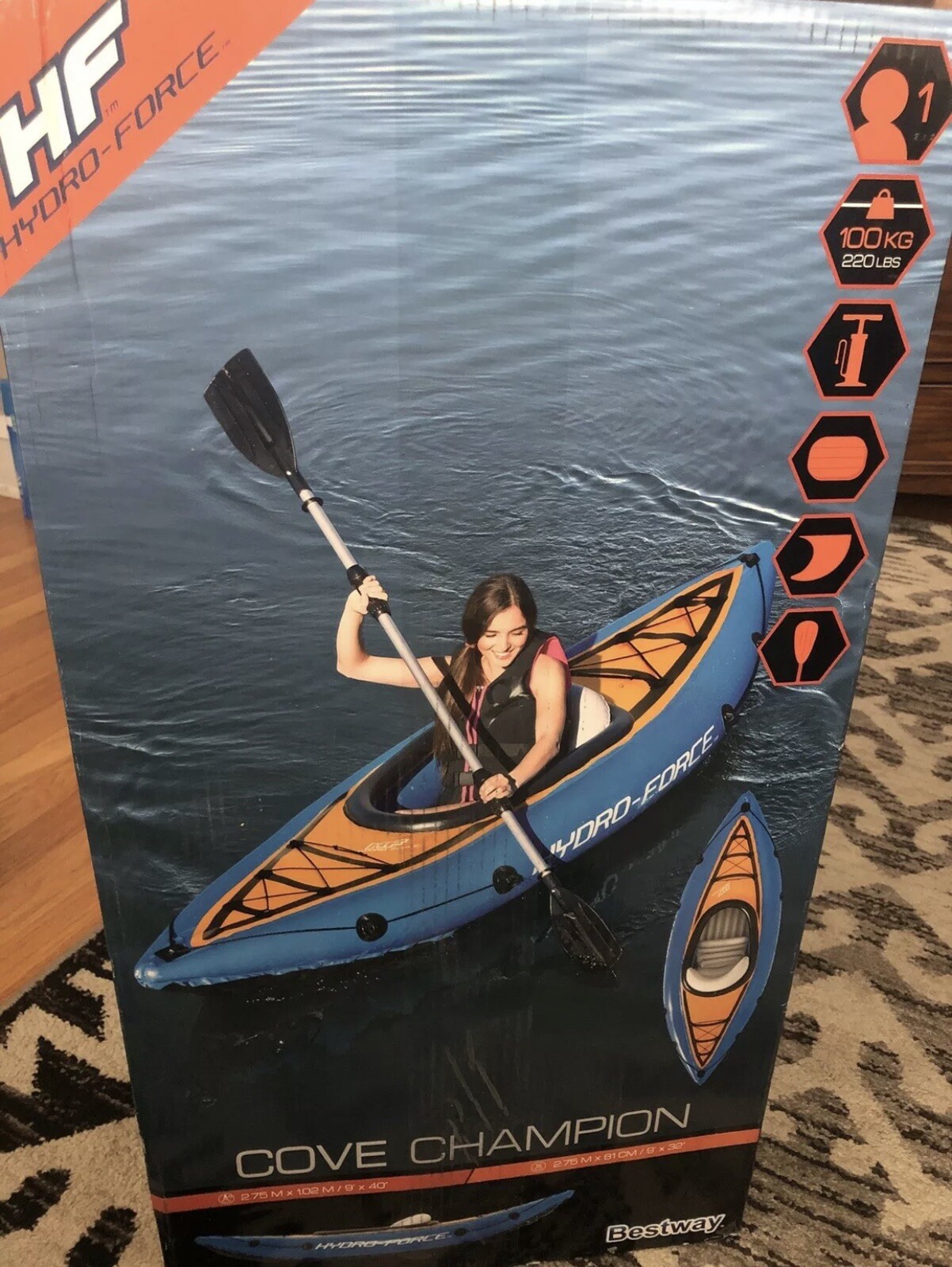 Bestway Hydro-Force Cove Champion Inflatable Kayak Set W/ Paddle, Pump, & More!